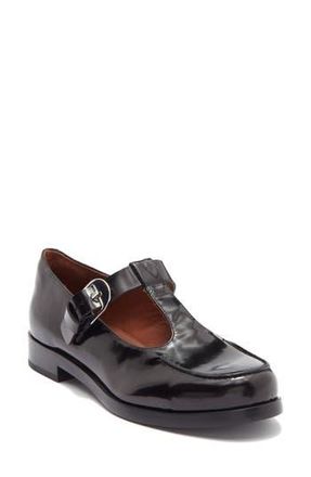 Reformation Angela Mary Jane Flat in Black Leather at Nordstrom Rack, Size 10.5