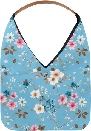 Generic Aesthetic Flower Reusable Lightweight Grocery Bags - Foldable Into Compact Pouch, Washable & Sturdy, Multipurpose for Shopping and Travel