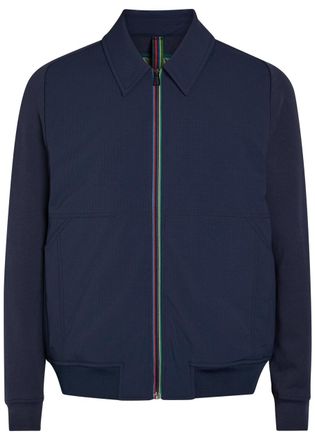 Paul Smith Mixed Media Quilted Shell and Jersey Jacket - Navy - XL