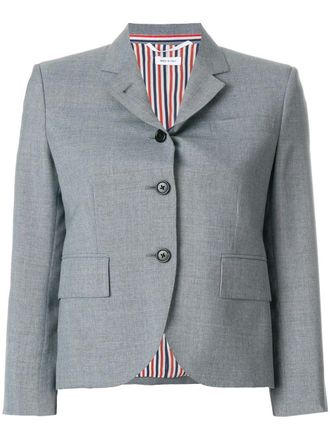 Thom Browne klassieke sportjas met enkel rij knopen - Grijs