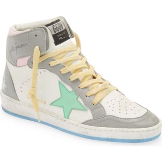 Golden Goose Sky-Star High Top Sneaker in White/Grey/Aquamarine/Pink at Nordstrom, Size 8Us