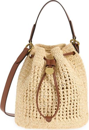 Mulberry Small Crochet Raffia Bucket Bag in Natural at Nordstrom