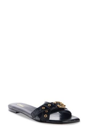 Chloé Mae Slide Sandal in Black at Nordstrom Rack, Size 7Us / 37Eu