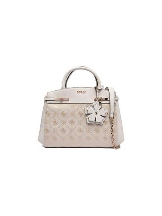 Guess Womens Satchel Bag Off White Logo Polyester - Satchel-Bags