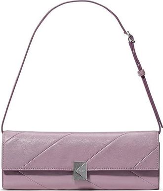 Kate Spade New York Deco Pieced Glazed Leather Soft Mini Shoulder Wallet Womens Handbags Market Purple