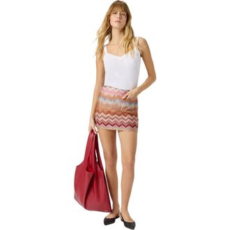 Missoni Viscose Chevron Snake-pattern Mini Skirt in Green& Brown at Nordstrom, Size 40 It