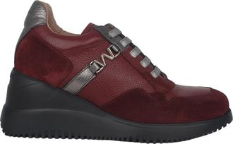 Wonders Rode Sneaker - Leer/Su&egrave;de Mix - Dames - Sleehakken - Rood - 42 EU - Leer - Schoenen