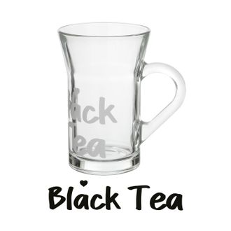 KASANOVA Tazza t&egrave; in vetro 230 ml scritta Black Tea