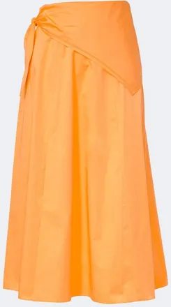 Vince Scarf-detail cotton midi skirt