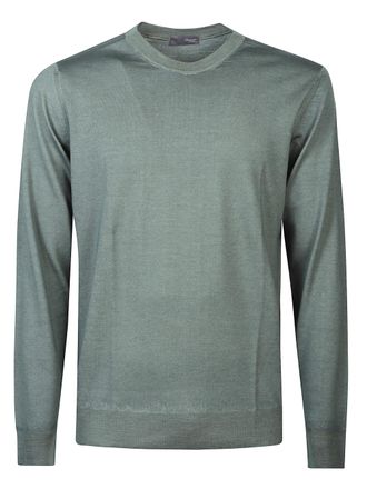 Drumohr Green Virgin Wool Knit Sweater