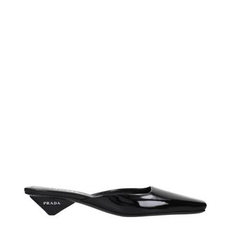 Prada Geleverde Lakleren Mules - Dames - Schoenen - Zwart - Maat: 36 1/2 EU Leer