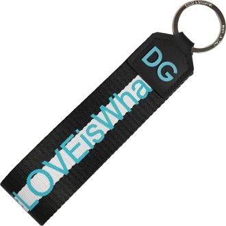 Dolce & Gabbana Multicolor Logo Polyester Brass Holder Keychain Keyring Pvc Accessory