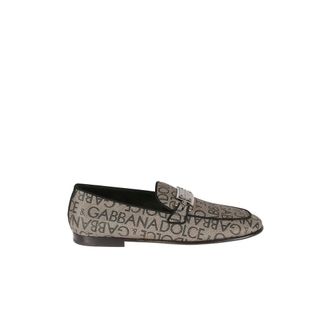 Dolce & Gabbana Loafers, male, Brown, Size: 9 1/2 US Calfskin Slip-On Loafers