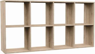 Topeshop Hucoco - Marion - Estanter&iacute;a Modular Con 8 Cubos - Librer&iacute;a Con 8 Compartimentos - 147x30x75 Cm - Muebles De Almacenaje