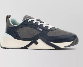 Fendi leather and suede low-top sneakers