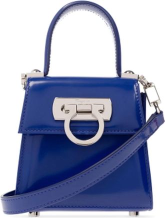 Ferragamo Handtas - Dames - Handtassen - Blauw - ONE Size - Leer - Tassen
