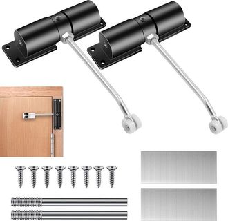 OEM Piezas Para Cierrapuertas Autom&aacute;tico, Cierrapuertas Ajustable Con Resorte Para Puertas De Hasta 40 Kg, Cierrapuertas Con Varilla De Ajuste, Placa De M
