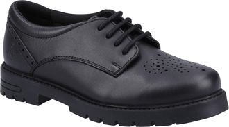 Hush Puppies Jayne Lace Up SNR Meisjes Zwarte Veterschoenen Van Leer