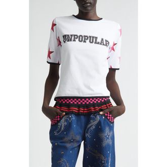 Chopova Lowena Unpopular Graphic Ringer T-Shirt in White Multi at Nordstrom, Size X-Small