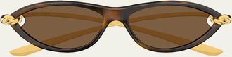 Bottega Veneta BV1390S Cat-Eye Plastic Sunglasses