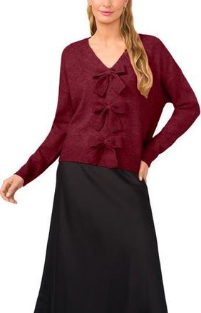 CeCe by Cynthia Steffe Bow Front Sweter in Crisp Merlot at Nordstrom Rack, Size X-Large