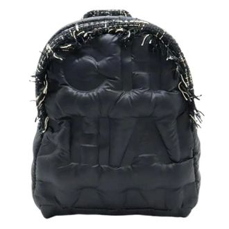 Chanel Pre-owned Nylon Tweed Rugzak A91933 - Dames - Pre-owned - Zwart - Maat: ONE Size Tweed