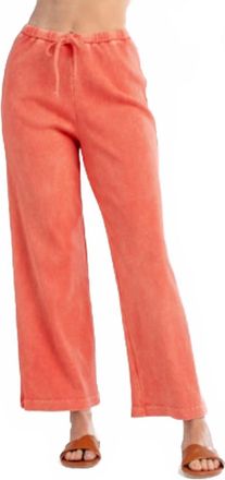 Red Haute Womens Wide Leg Pants In Salmon