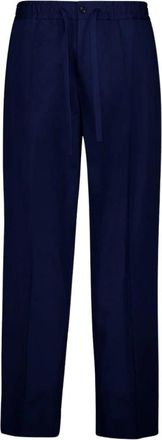 Valentino Garavani Rechte broek van katoen - Heren - Straight fit broeken - Blauw - XL - Katoen - Broeken