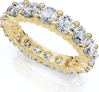Pompeii3 4 Carat Diamond Eternity Ring 14K Yellow Gold Size Selectable