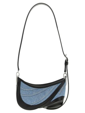 MUGLER Denim Spiral Curve 01 Small Shoulder Bag