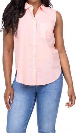 Xirena Brooks Sleeveless Shirt In Grapefruit