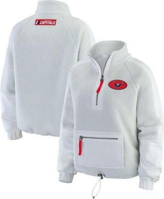 WEAR by Erin Andrews Womens WEAR by Erin Andrews Gray Washington Capitals Polar Fleece Quarter-Zip Jacket at Nordstrom, Size Xx-Large