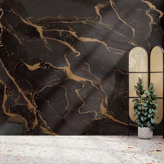 Superfresco Easy Marble Black & Gold Print To Order 3m x 2.8m Mural