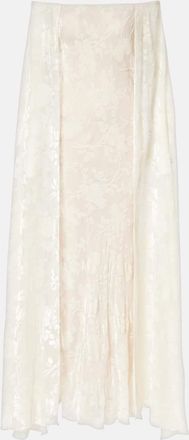 Rodarte Floral satin jacquard maxi skirt