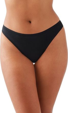 Wacoal Understated Stretch Cotton Thong in Black at Nordstrom, Size X-Large