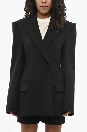 Max Mara Giacca a Doppiopetto DANZICA In Lana Vergine con Rever a Lancia Max Mara