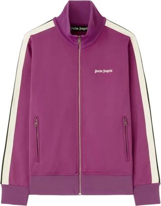 Palm Angels Heren, Sweatshirts & Hoodies, Paars, Maat: XL Poliester