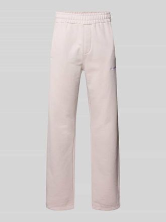 Pegador Straight Fit Sweatpants mit Logo-Stitching in Flieder, Gr&ouml;&szlig;e XXL