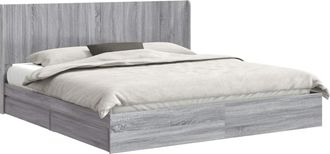 vidaXL Estructura De Cama Con Almacenamiento Y Cabecero Gris Sonoma Vidaxl