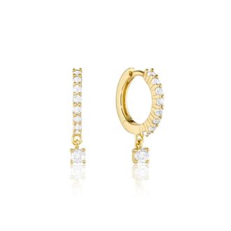 Lily & Roo Gold Diamond Style Square Drop Earrings