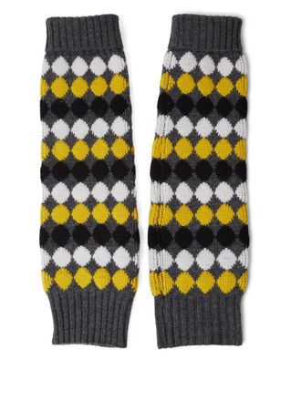 Plan C patterned-jacquard arm warmer - women - Virgin Wool - One Size - Grey