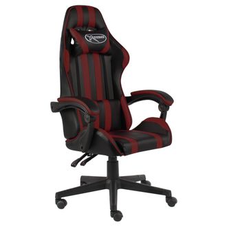 vidaXL Vidaxl - Silla Gaming De Cuero Sint&eacute;tico Negro Y Rojo Tinto