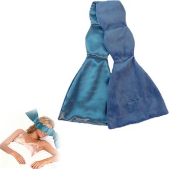 Generic Weighted Eye Mask for Sleeping Weighted Sleep Mask with Pearls and Cotton Long Sleeping Eyemasks Relaxing Eye Covers Fot Men Women Compact Sleep Black