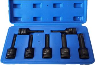 Trade Shop Trade Shop - Kit 7 Pz Chiavi Bussola Ad Impatto 1/2 Torx T30 - T70 Per Avvitatore Pneumatico