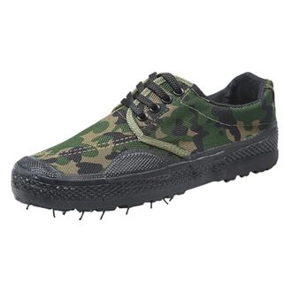 Generic Running Shoes Camouflage Flat Liberation Style Work Shoe Fashion High Proof Non-Slip Wear-Resistant Fashion Low Footwear, Lightweight Lace-Up Trainers