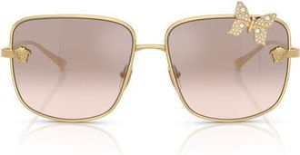 Versace 59mm Square Sunglasses in Gold Brown at Nordstrom
