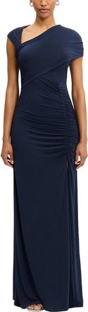 H&eacute;rve L&eacute;ger Ruched Matte Jersey Draped Gown