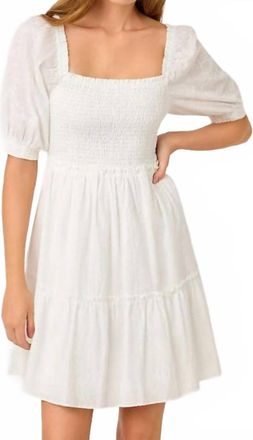 Lilly Pulitzer Hadly Short Sleeve Smocked Dress In White