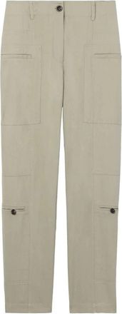 Proenza Schouler Grijze Casual Broek met Zakken - Dames - Slim Fit Broeken - Beige - XS - Nylon - Broeken
