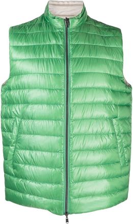 Herno quilted reversible down gilet - men - Polyamide/Polyamide/Feather Down - 60 - Green